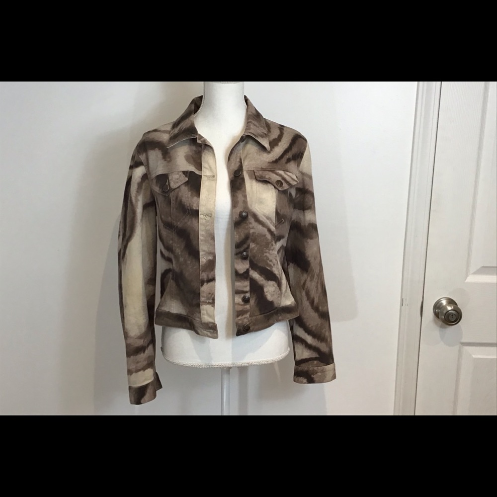 KRIZIA ITALY TIE DYE DENIM JACKET US SZ 8